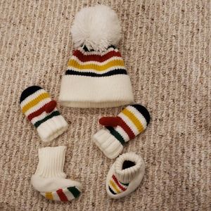 Hudson's Bay Accessories - 12-24 month HBC hat, mitts, booties set Hudson's Bay Accessories - 12-24 month HBC hat, mitts, booties set